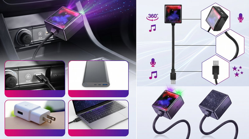 Galaxy Projektor – USB Nattljus med Stjärnprojektion