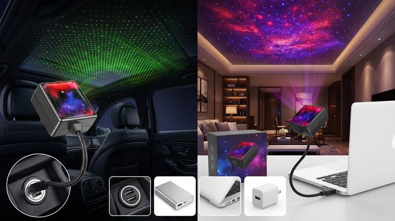 Galaxy Projektor – USB Nattljus med Stjärnprojektion