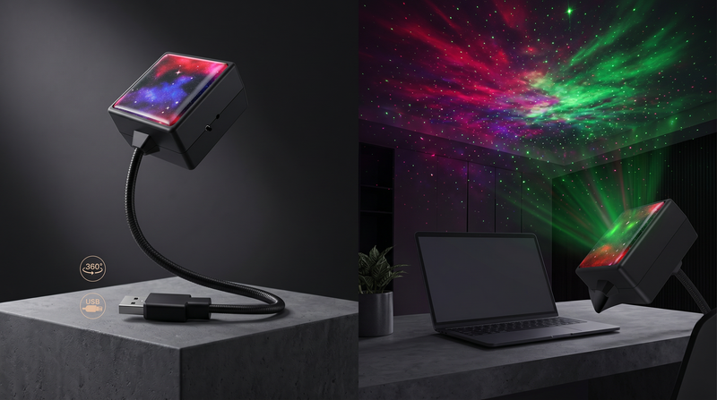 Galaxy Projektor – USB Nattljus med Stjärnprojektion