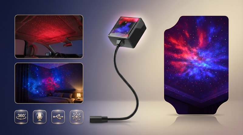 Galaxy Projektor – USB Nattljus med Stjärnprojektion